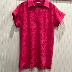 JODIFL Pink Cuffed Sleeve Mini Dress